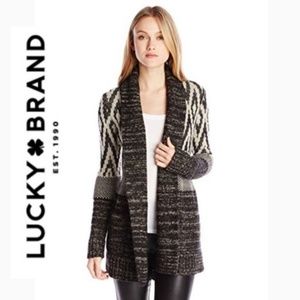 Lucky Brand Stargazer Aztec Back White Cardigan XS
